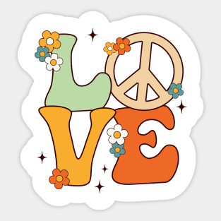 Peace Sign Love 60S 70S Tie Dye Hippie Costume Sticker